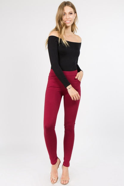 Ankle Length Form Fitting Casual Ponte Pants