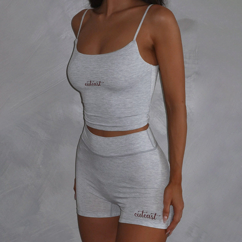 Shorts Set - Square Neck Two-Piece Outfit