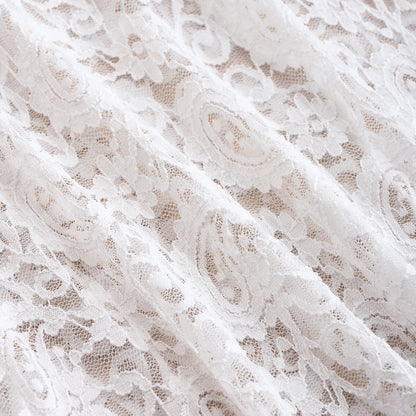 White Lace Jumpsuit - Deep V Backless Wide Leg Outfit