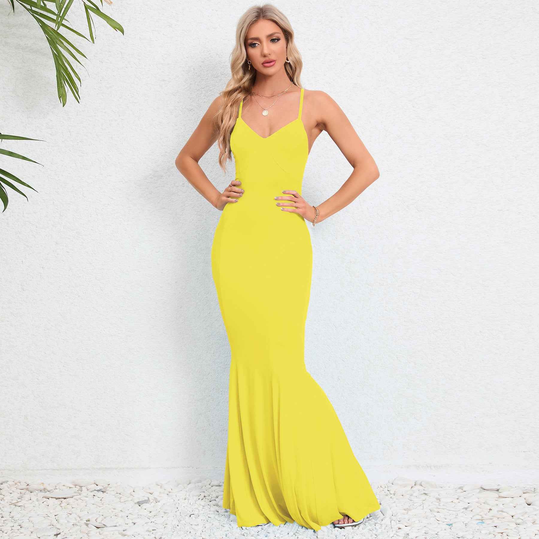Floral Spaghetti Strap Maxi Dress - V-Neck Flowy Sleeveless