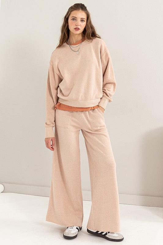 Oversized High Rise Wide Leg Drawstring Casual Pants