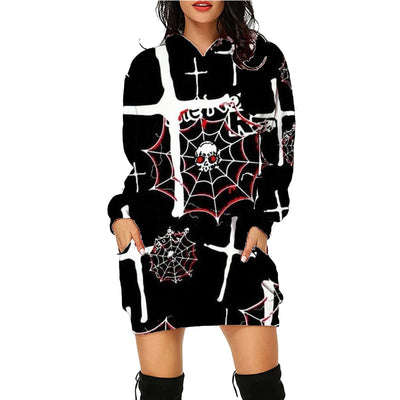 Halloween Hoodie - Long Sleeve Printed Sweater with Pockets