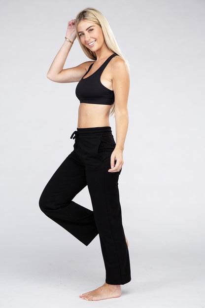 Casual Lounge Wide Pants with Drawstrings