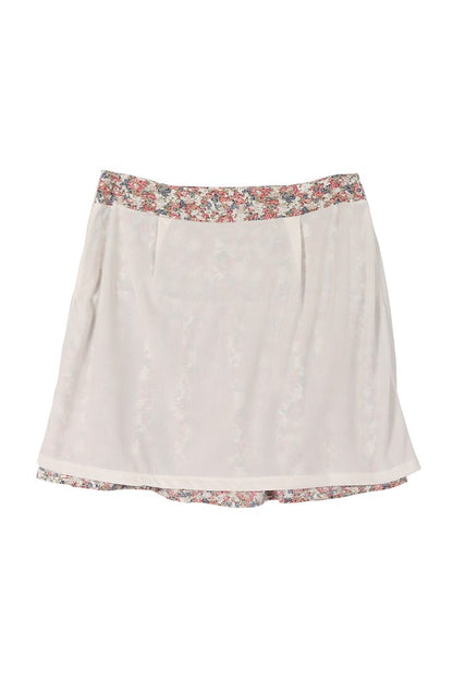 Flirty Summer Floral Shirred Waist Skirt