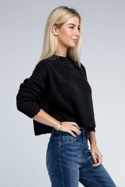 Mock Neck Long Sleeve Pullover Sweater