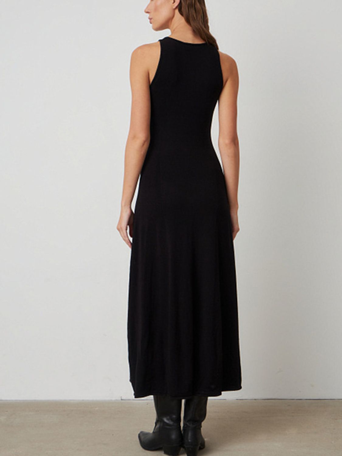 Side Slit Round Neck Sleeveless Maxi Dress