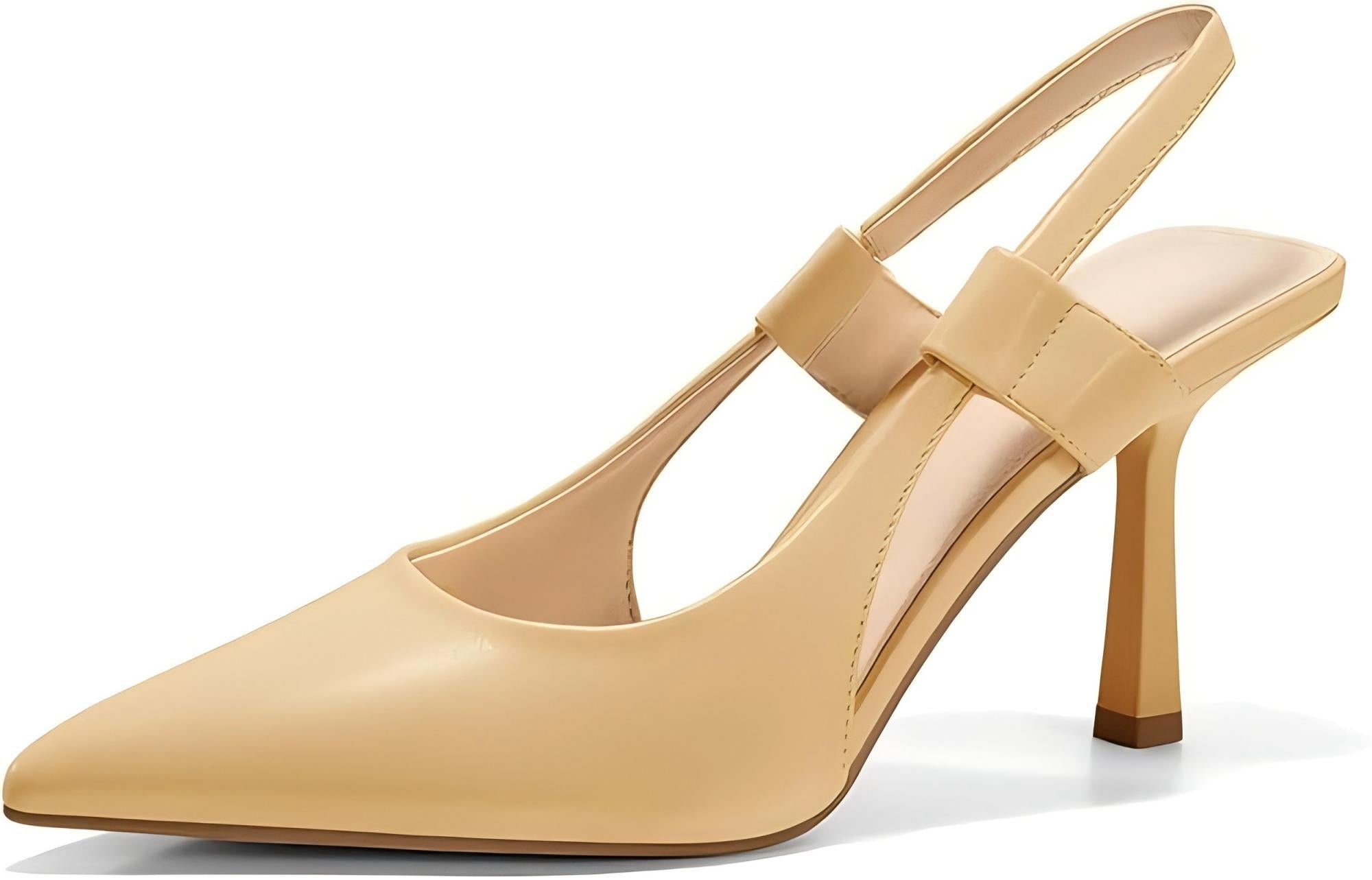Women's Pointed Toe Slingback Kitten Heels - Party Prom Dress Shoes
