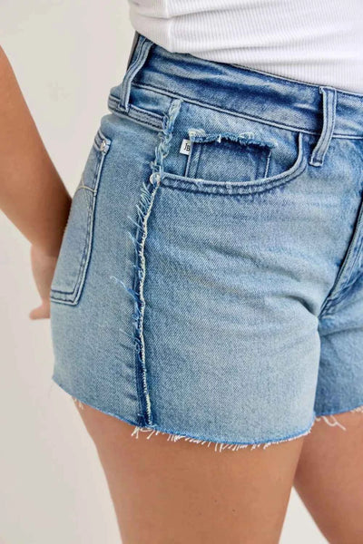 Judy Blue Hw Rigid Magic Cut Off Denim Shorts with Raw Side Seams