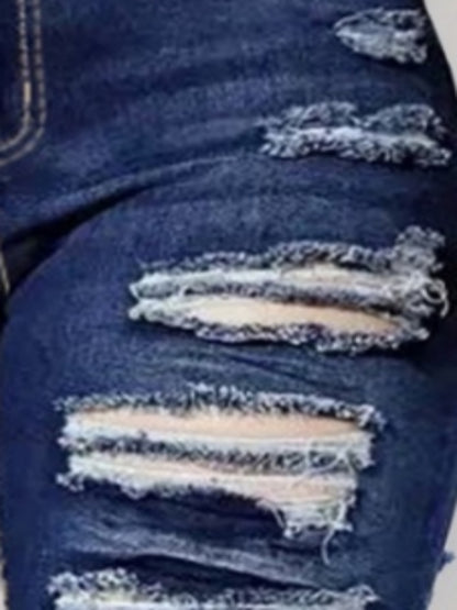 Cropped Jeans Women - Ripped High Stretch Street Style