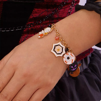 18K Gold-Plated Halloween Charm Bracelet - Fashions Envy