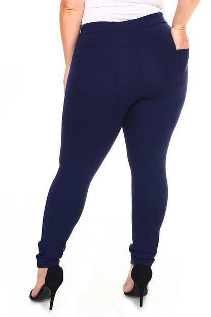 Plus Size Skinny Fit Casual Ponte Pants