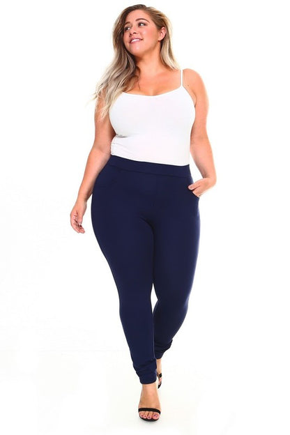 Plus Size Skinny Fit Casual Ponte Pants