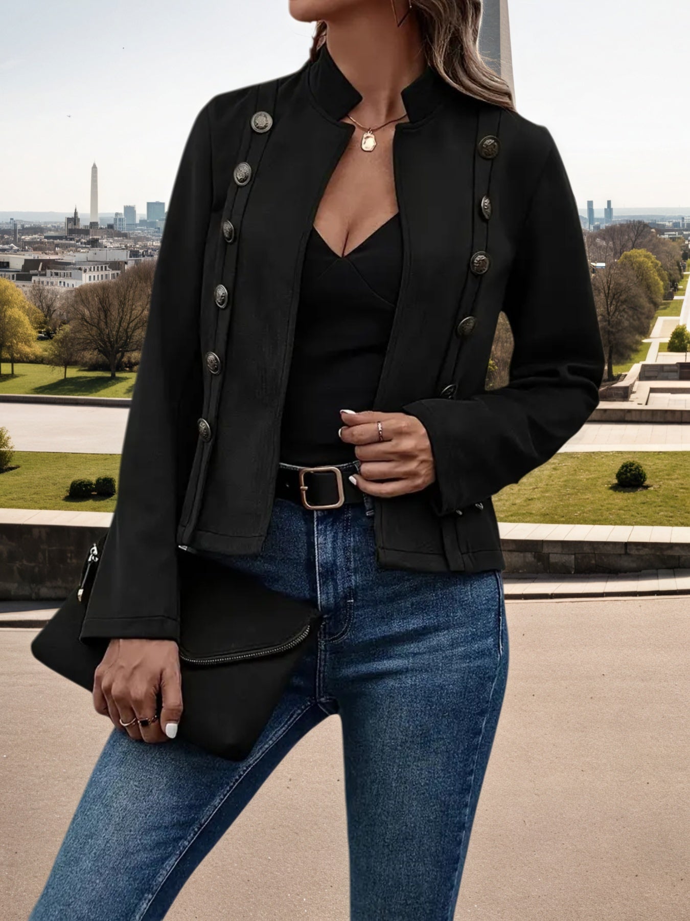 Women's Double Breasted Jacket - 2025 Retro Fall Coat - Fashions Envy