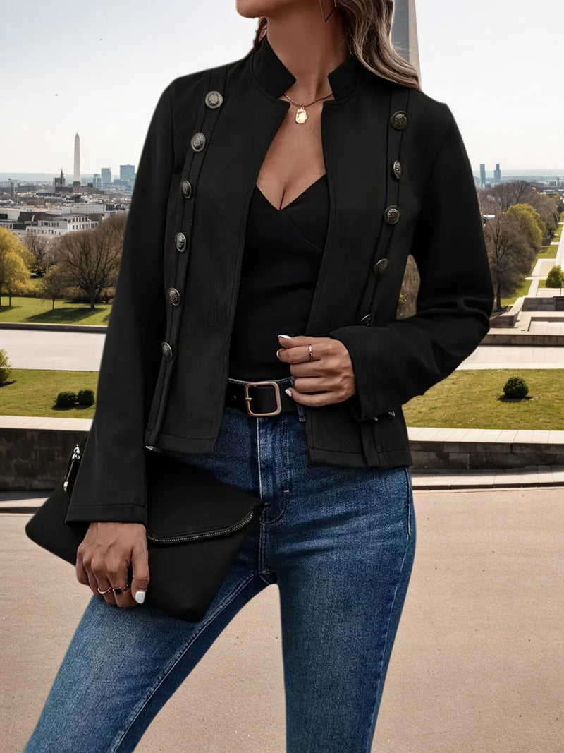 Women's Double Breasted Jacket - 2025 Retro Fall Coat - Fashions Envy