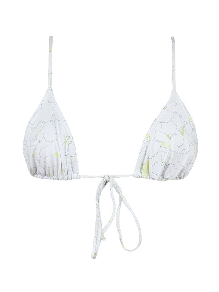 High-Waisted Bikini - Triangle Top Multiple Print Styles