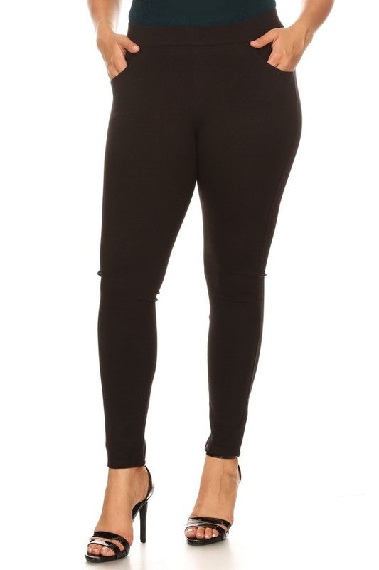 Plus Size Skinny Fit Casual Ponte Pants