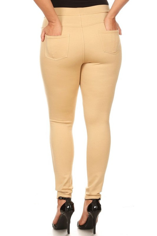 Plus Size Skinny Fit Casual Ponte Pants