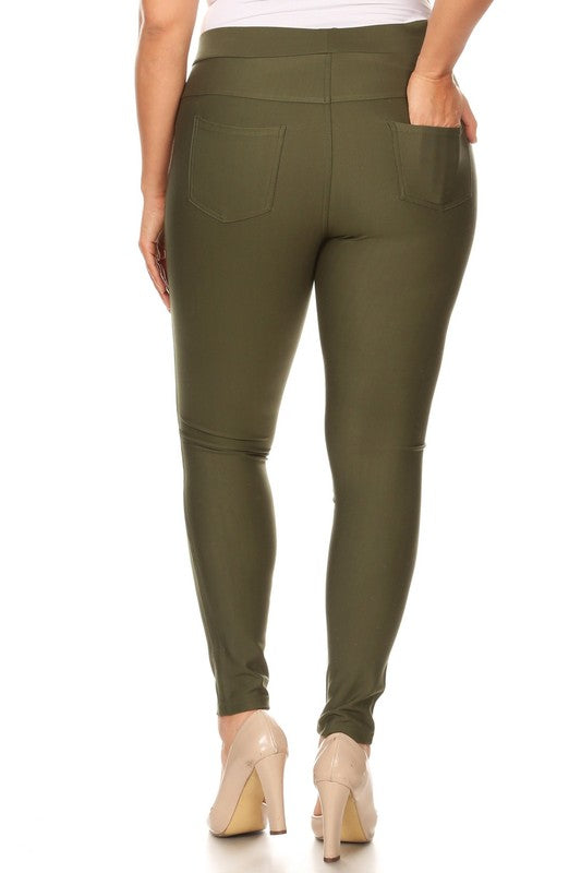 Plus Size Skinny Fit Casual Ponte Pants