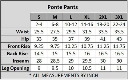 Plus Size Skinny Fit Casual Ponte Pants