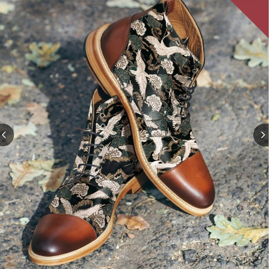 Men's Low Heel Front Lace Up Low Tube Martin Boots