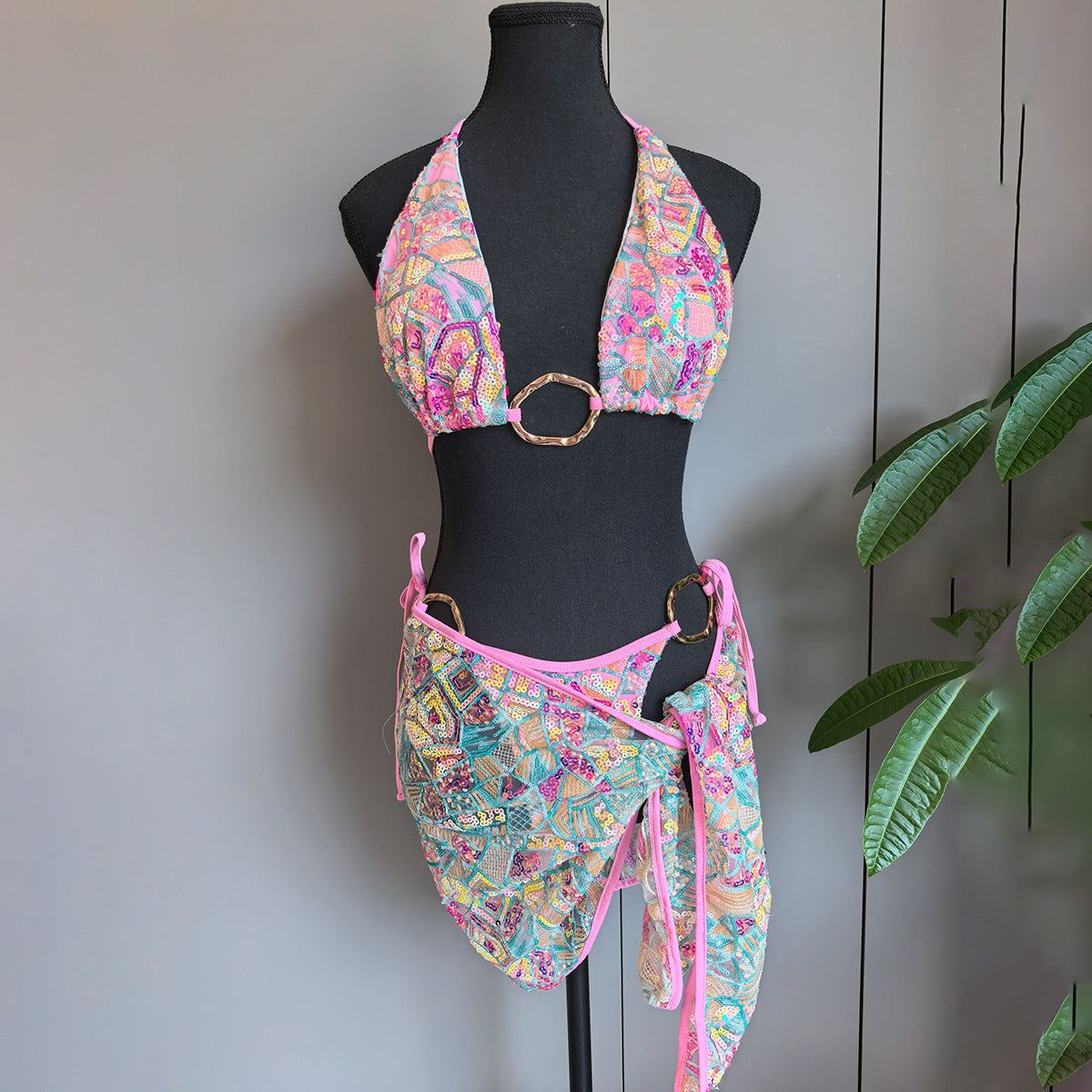 Sequin Swimsuit - Padded Beach Bikini Style