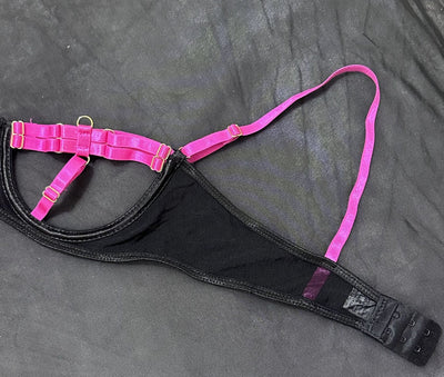 Two-Color Splicing Lingerie Set - Three-Piece Strap - Fashions Envy
