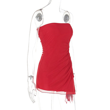 Y2K Tube-top Split Leg Summer Backless Mini Dress