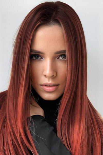 13*2" Full-Machine Wigs Synthetic Mid-Length Straight 27" - Fashions Envy