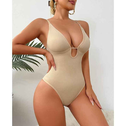 Deep V Corset Bodysuit - Sculpting Shapewear - Fashions Envy
