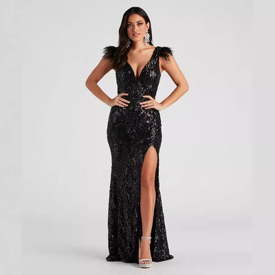 Slim Sequin Banquet Dress