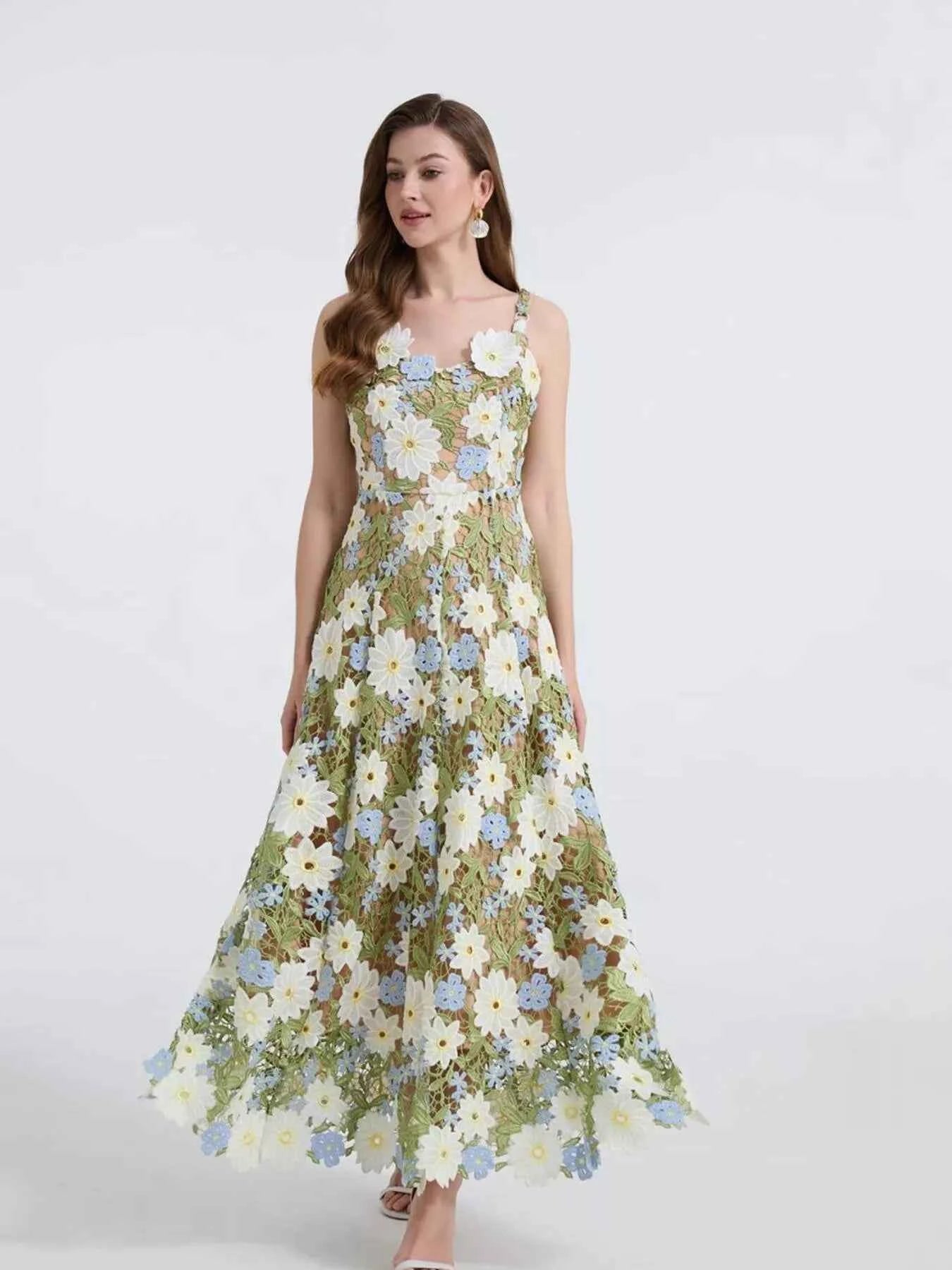Floral Embroidered Maxi Dress