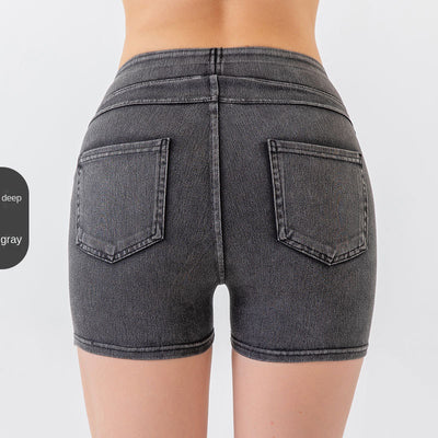Spring/Summer New High Waist and Hip Lifting Yoga Cowboy Shorts for Women, High Elasticity, Slimming and Abdominal Compression, Sports Outerwear, Fitness Three Part Pants