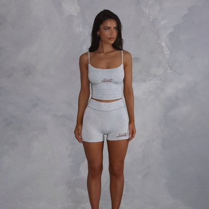 Shorts Set - Square Neck Two-Piece Outfit