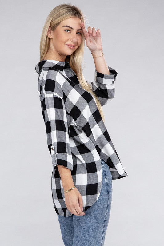 Classic Plaid Long Sleeve Casual Flannel Shirt