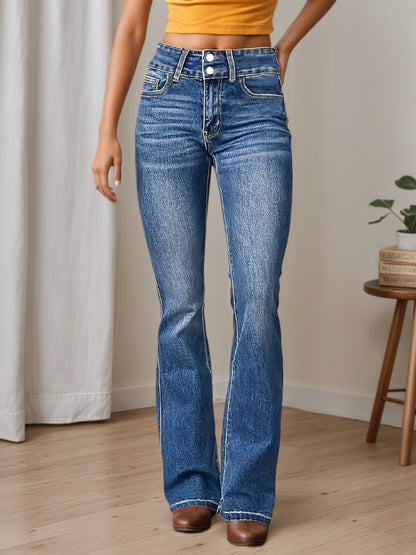High Waist Micro Flared Jeans - 2025 New Style - Fashions Envy