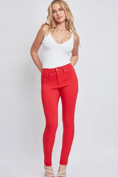 Ruby Red Full Size Hyperstretch Mid-Rise Skinny Jeans