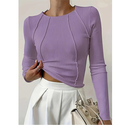 Long Sleeve Crewneck Slim Fit Basic Tee