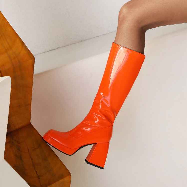 Women's Waterproof Platform High Boots - Candy Colors - Fashions Envy