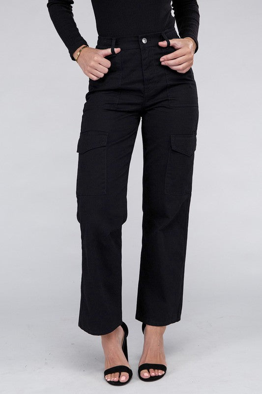 Everyday Casual Wear Elastic-Waist Cargo Pants