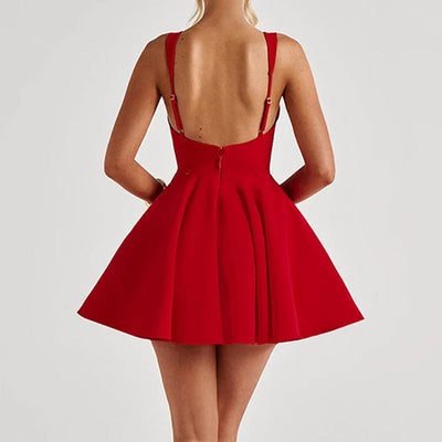 Summer Halter Mini Dress - Backless Large Bow Corset