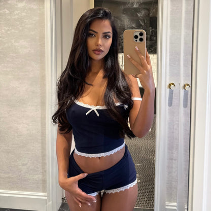 Lace Cami Set - Shorts Two-Piece Outfit