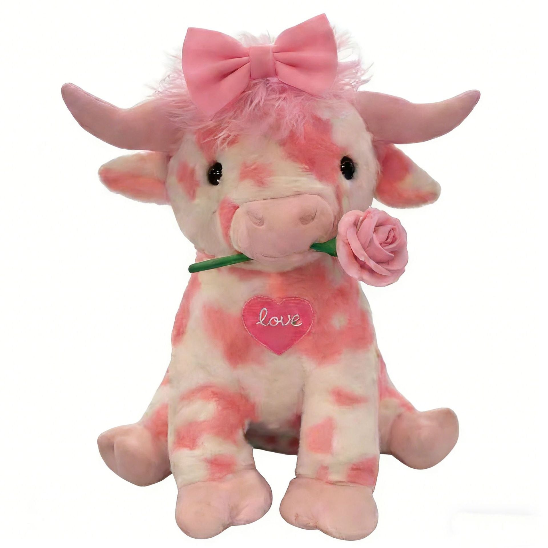 Pink Cow Plush Valentine's Day Plush Toy - Fashions Envy