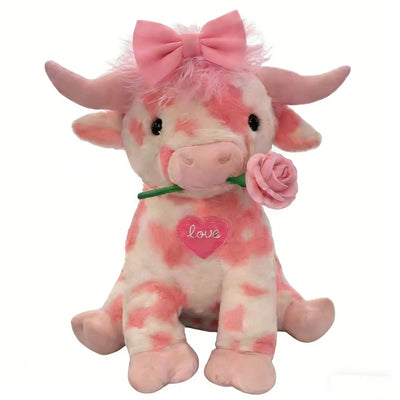 Pink Cow Plush Valentine's Day Plush Toy - Fashions Envy
