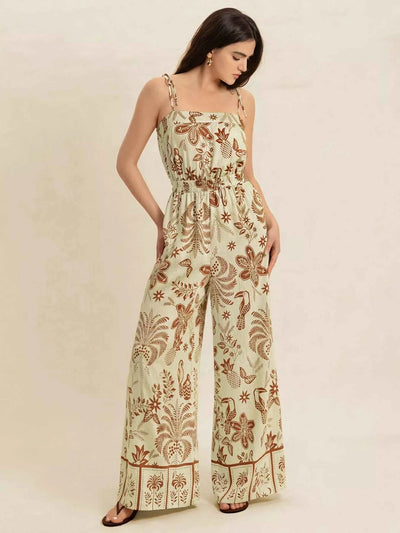 Tie Strap Wide Leg Jumpsuit
