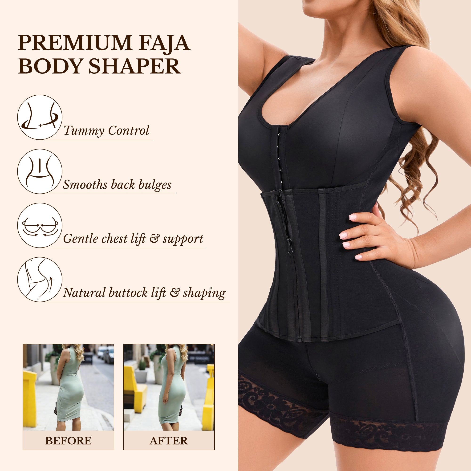 Tummy Control Shaper & Butt Lifter - Compression Garment