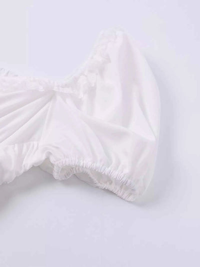 Sweetheart Neck Puff Sleeve Midi Dress