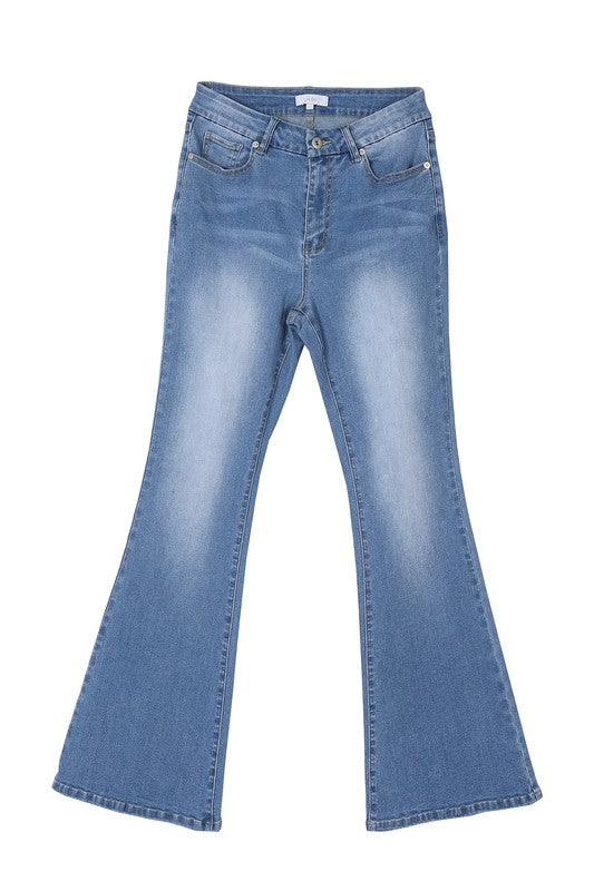 Blue Colored Denim Flare jeans