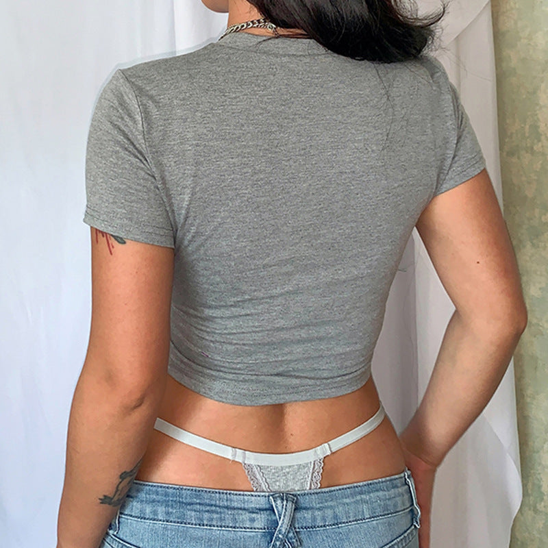 Rock More Graphic Crop Top - Star Print Streetwear Tee