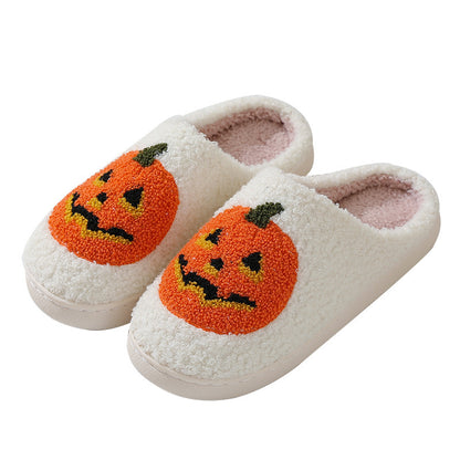 Halloween Pumpkin Cartoon Warm Winter Indoor Slippers