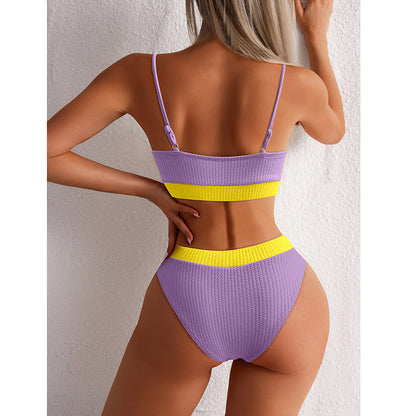 High Waist Full Coverage Halter Top Bikini Swimsuit